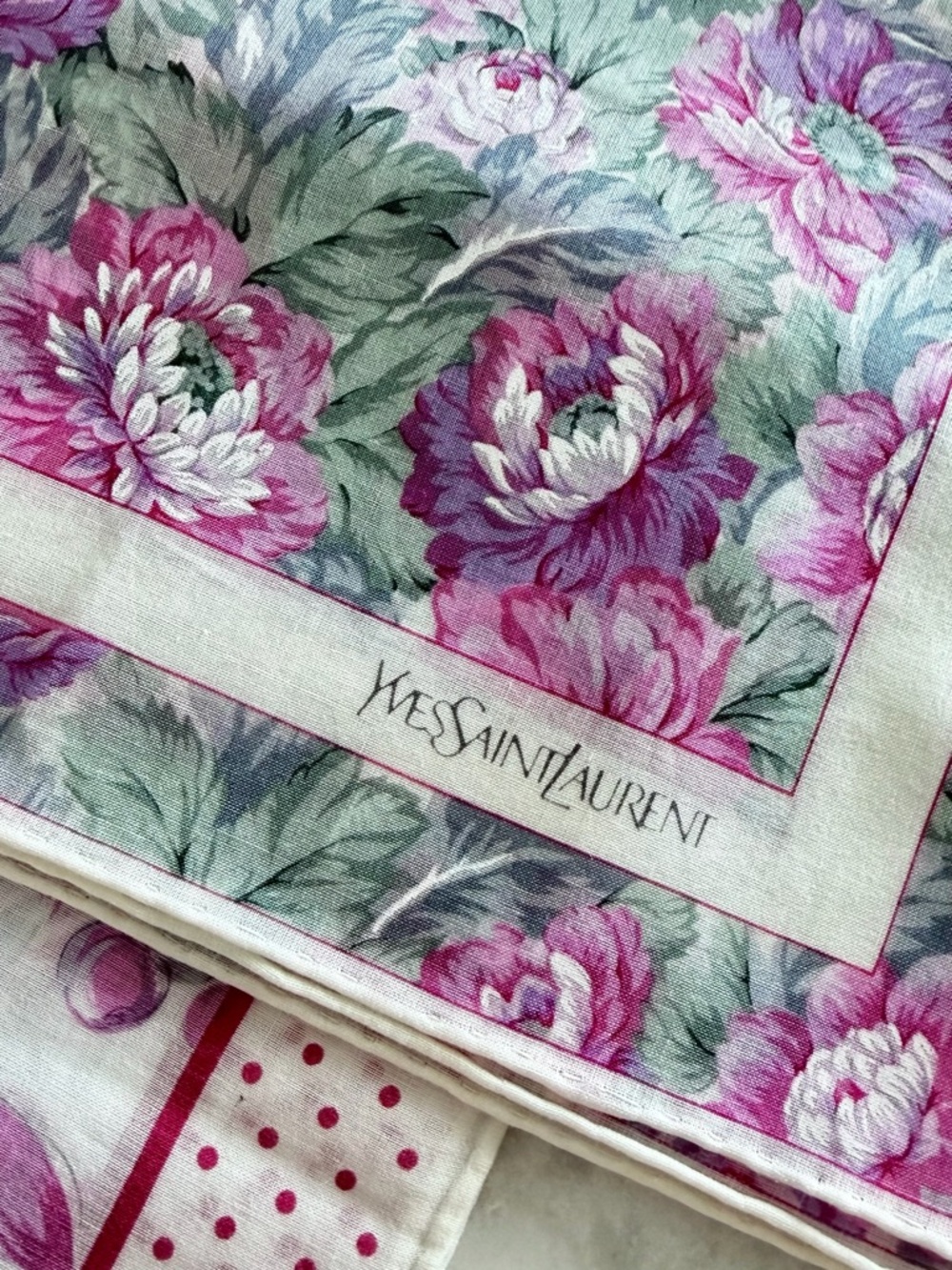 2 Yves Saint Laurent Cotton Neckerchiefs/Bandanas - Picture 4 of 6